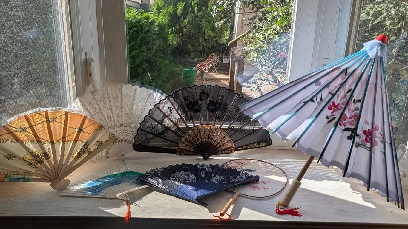 Asian Style Hand Fans and Parasol