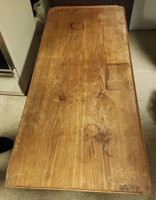Rectangular Wood Coffee Table with Open Sled Legs