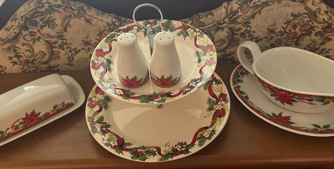 Poinsettia Christmas Serveware Set by Ancan