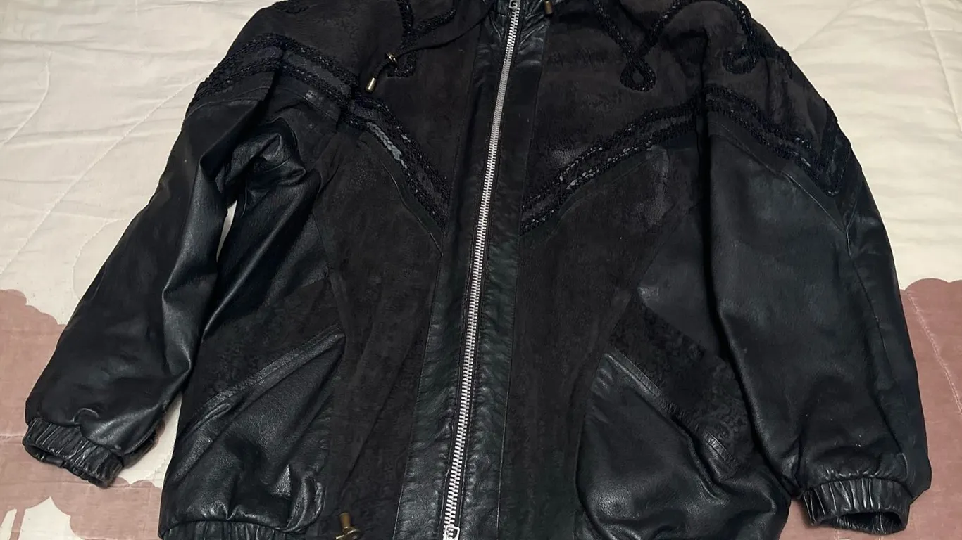 Cosa Nova Black Leather and Suede Jacket, Made in China
