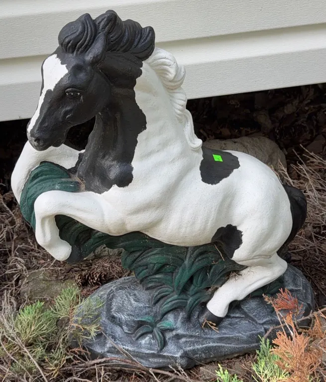 Painted Concrete Horse Garden Statue