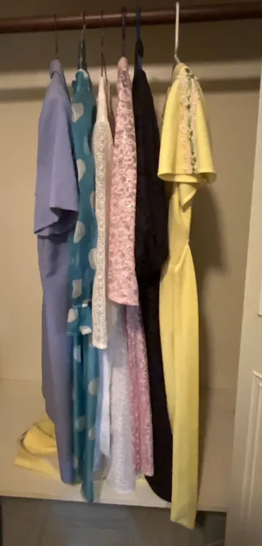 Vintage Women's Dresses in Various Sizes, Mixed Materials and Styles