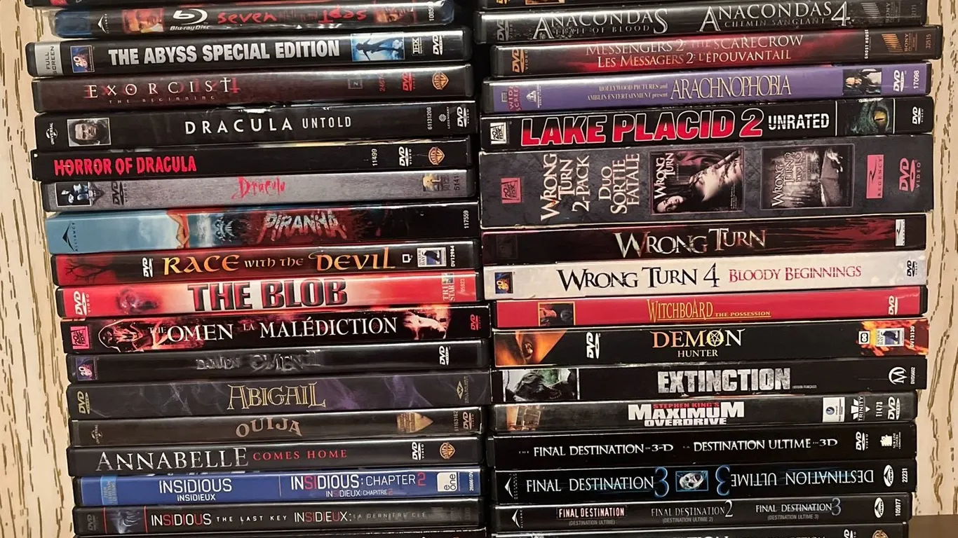 Horror DVDs Including The Conjuring, Anacondas, and Final Destination