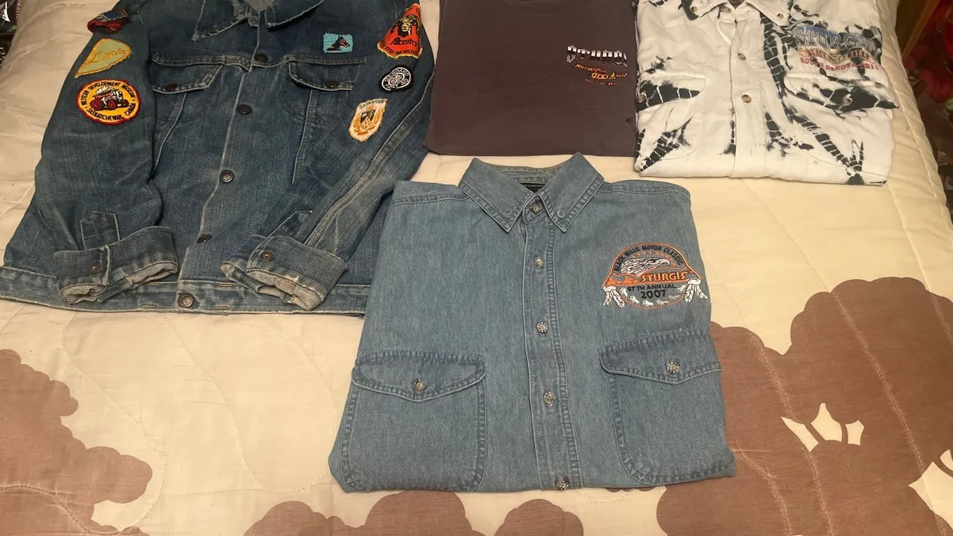 Sturgis Rally Shirts and Patched Denim Jacket Lot