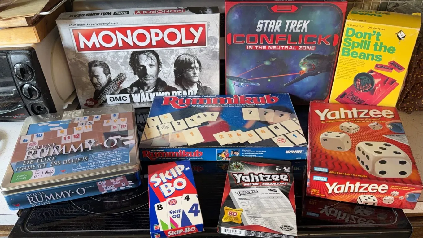 Board and Card Game Lot Including Monopoly and Rummikub