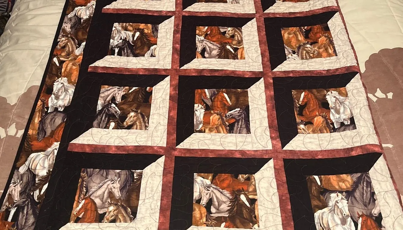 Wild Horses Quilt by Joanne Greenop and Joan Mackin, 72 x 88 Inches