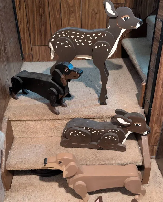 Painted Wooden Animal Figures