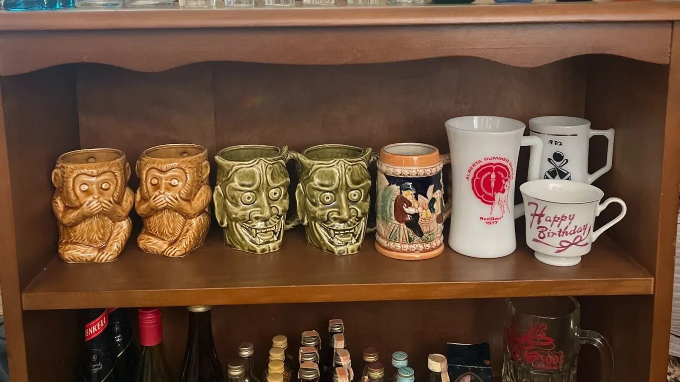 Barware Collection With Glasses, Mugs, Mini Bottles, and Accessories