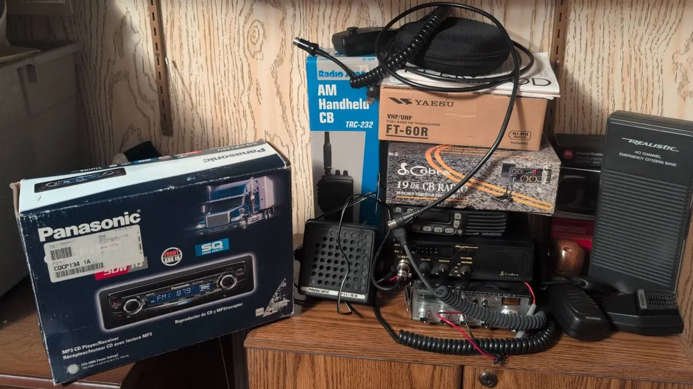 Radio and CB Electronics Lot—Panasonic, Yaesu, Cobra, Kenwood