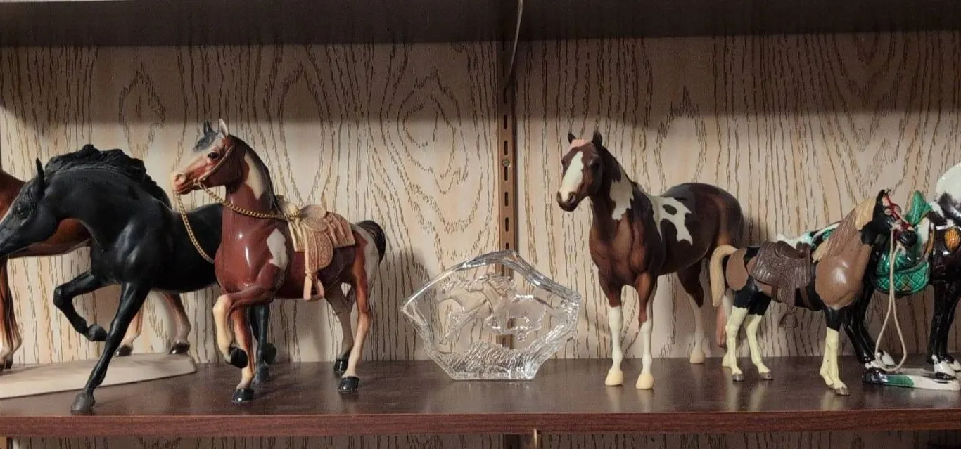 Breyer Horse Figurines and Glass Horse Plaque