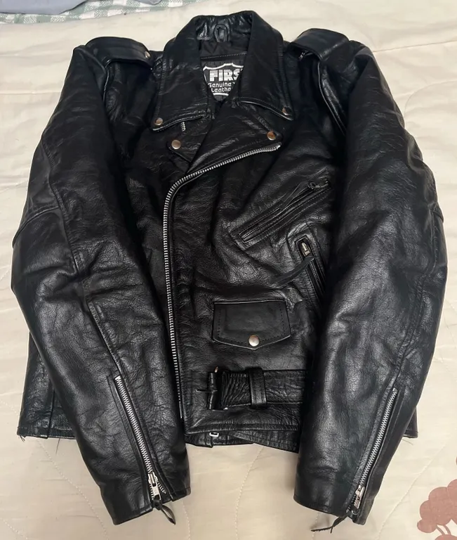 FIRST Genuine Leather Motorcycle Jacket Size 44