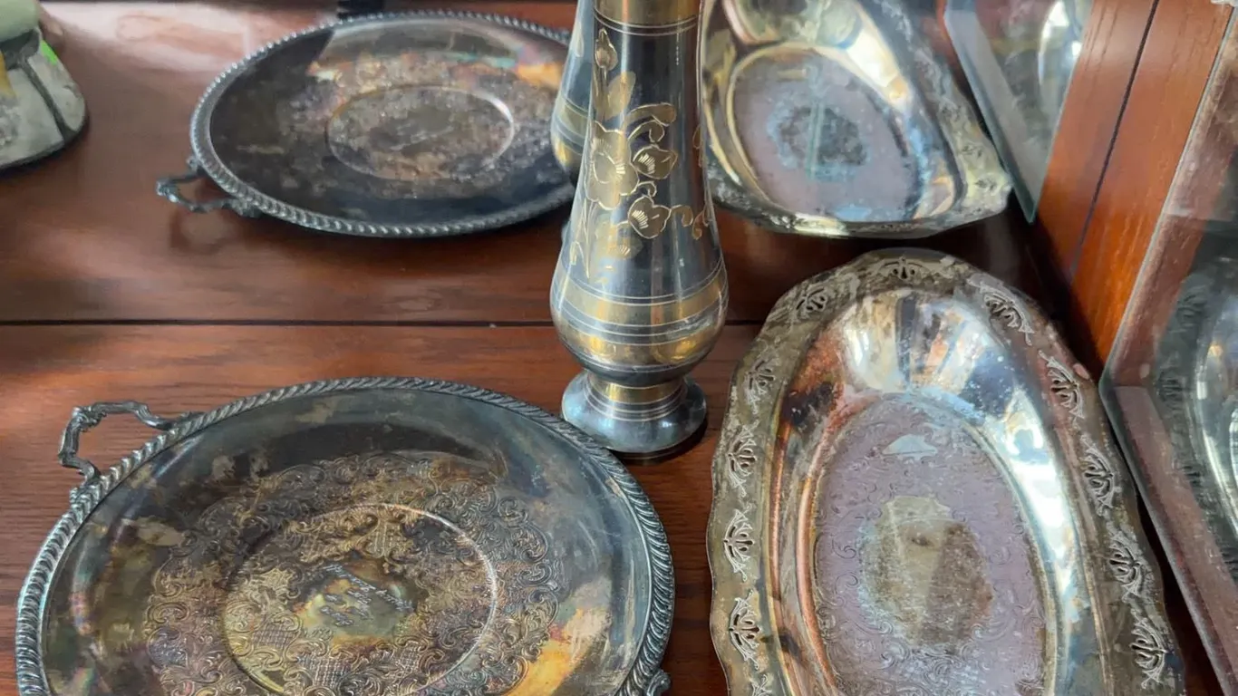 Decorative Silver Plate and Brass Tableware Lot