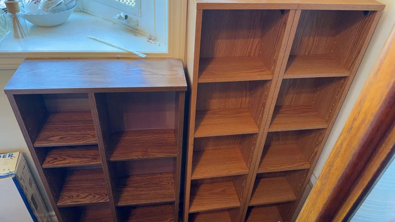 2 Wood DVD Cabinets with Adjustable Shelves