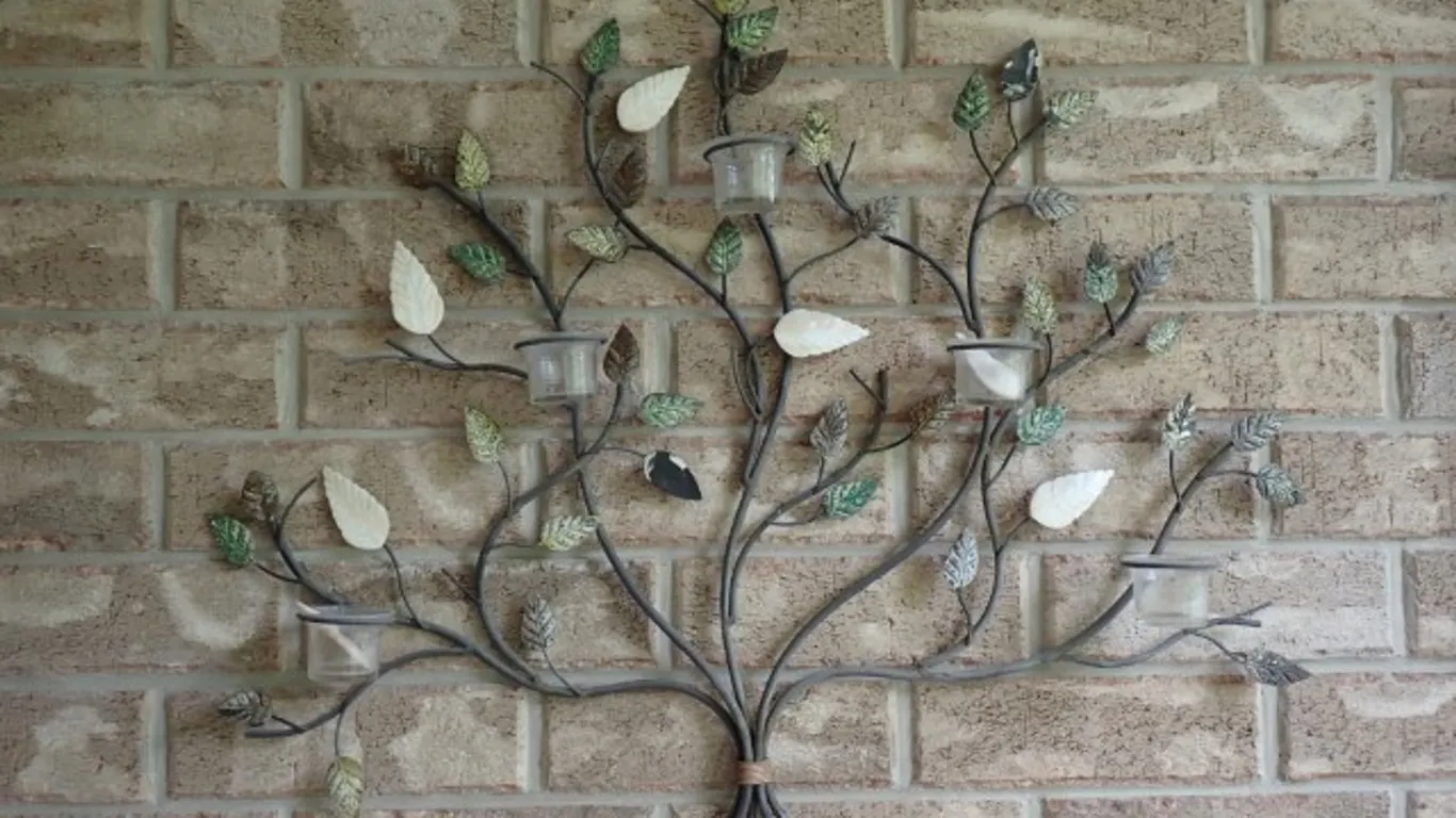 Metal Wall Art Candle Holder