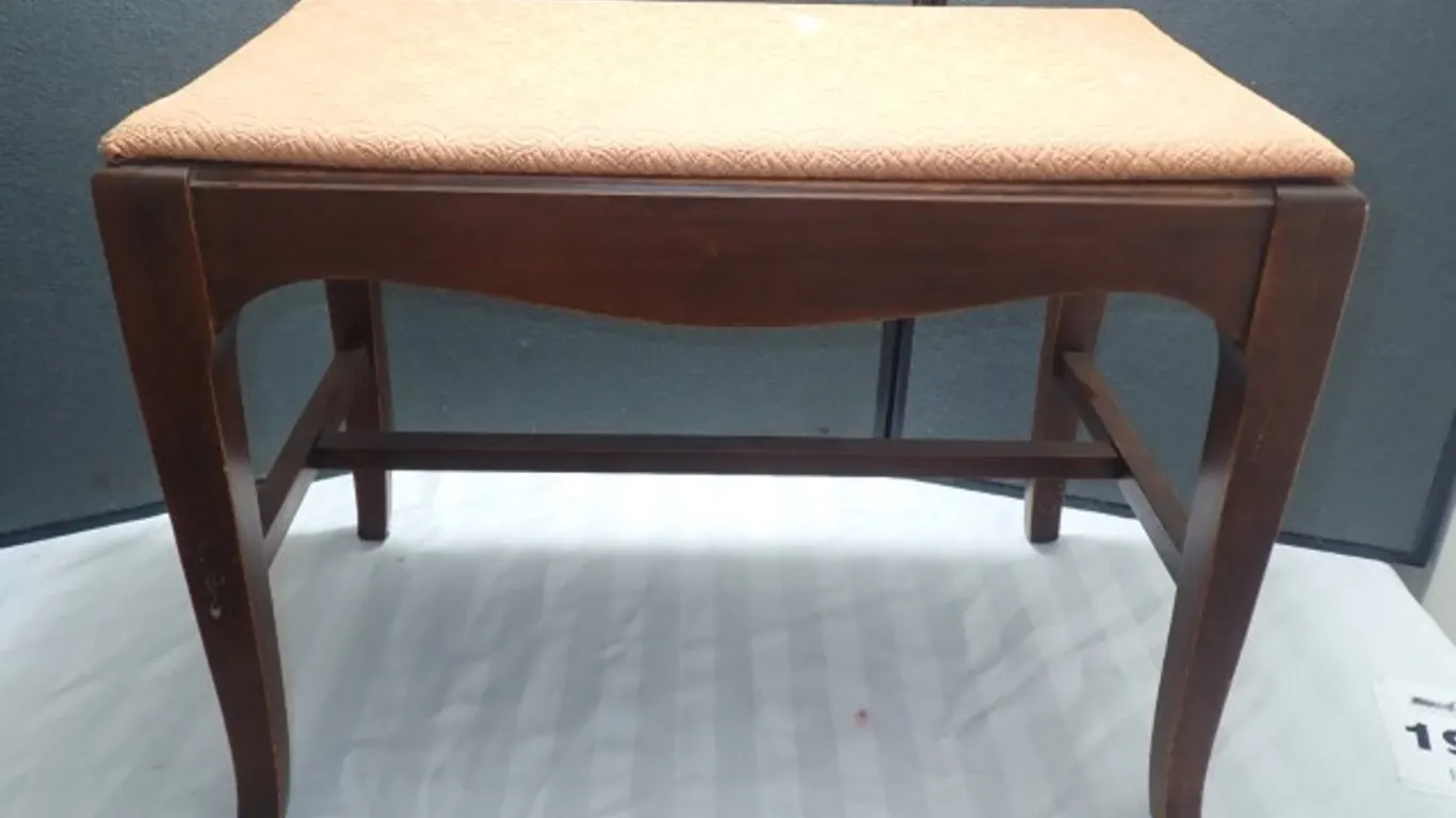 Vintage Wooden Vanity Stool