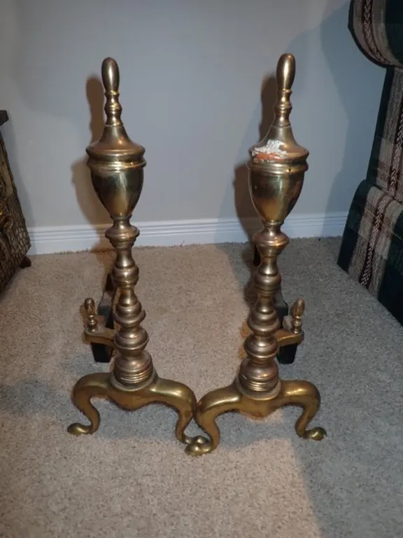 Vintage Brass Fireplace Andiron