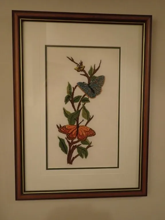 Framed Vintage Needlepoint Picture