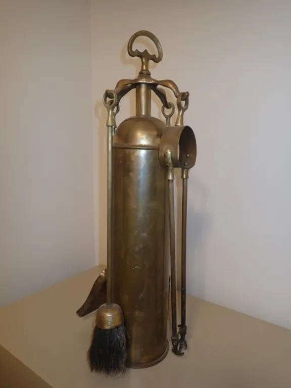 Vintage Fireplace Brass Tool Set