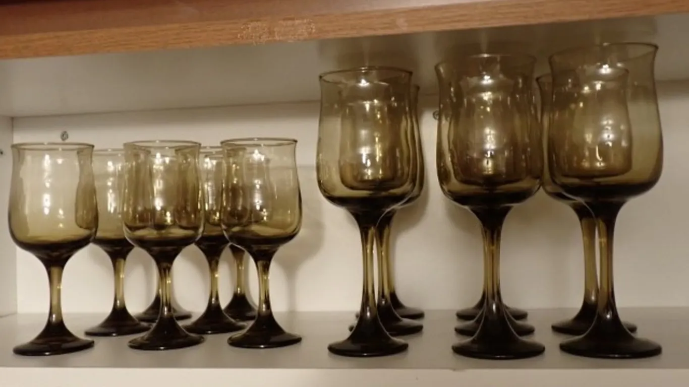 MCM Smoke Brown Stemware Glasses