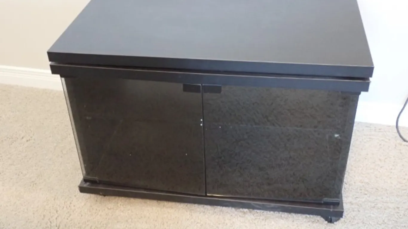 Black Wooden Media Cabinet