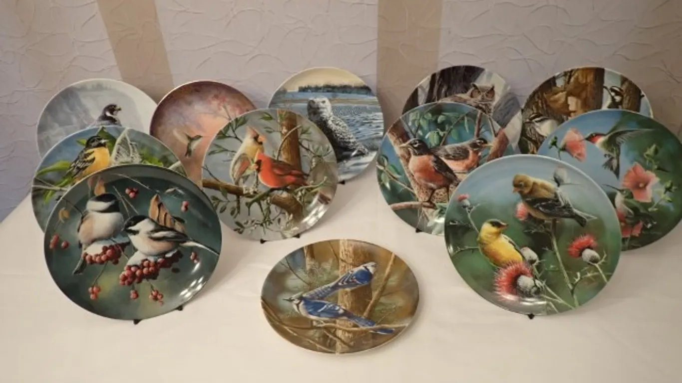 Bird Collector Plates + Display Stands
