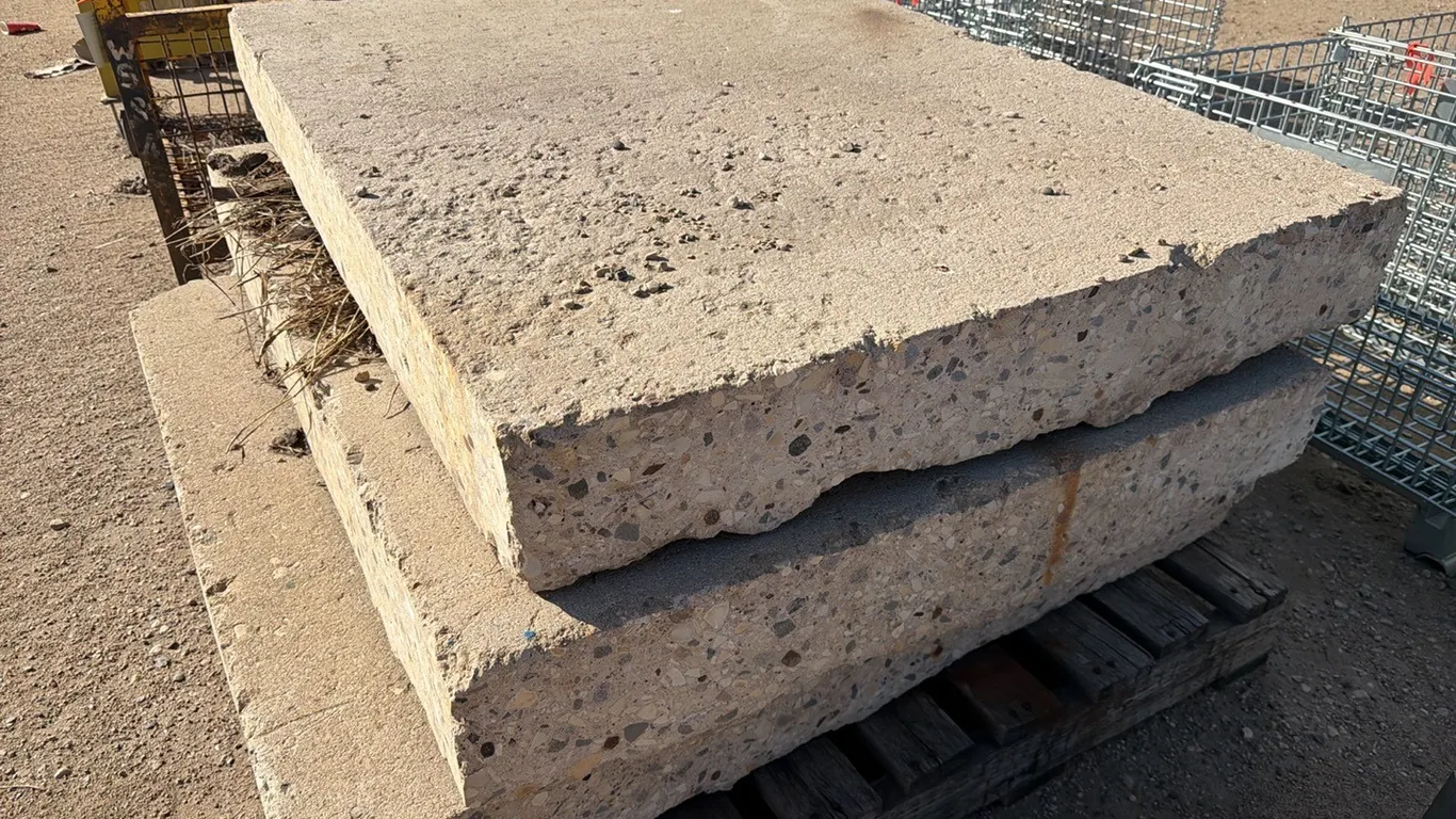 Concrete slabs, 6” thick, 4-5ft square