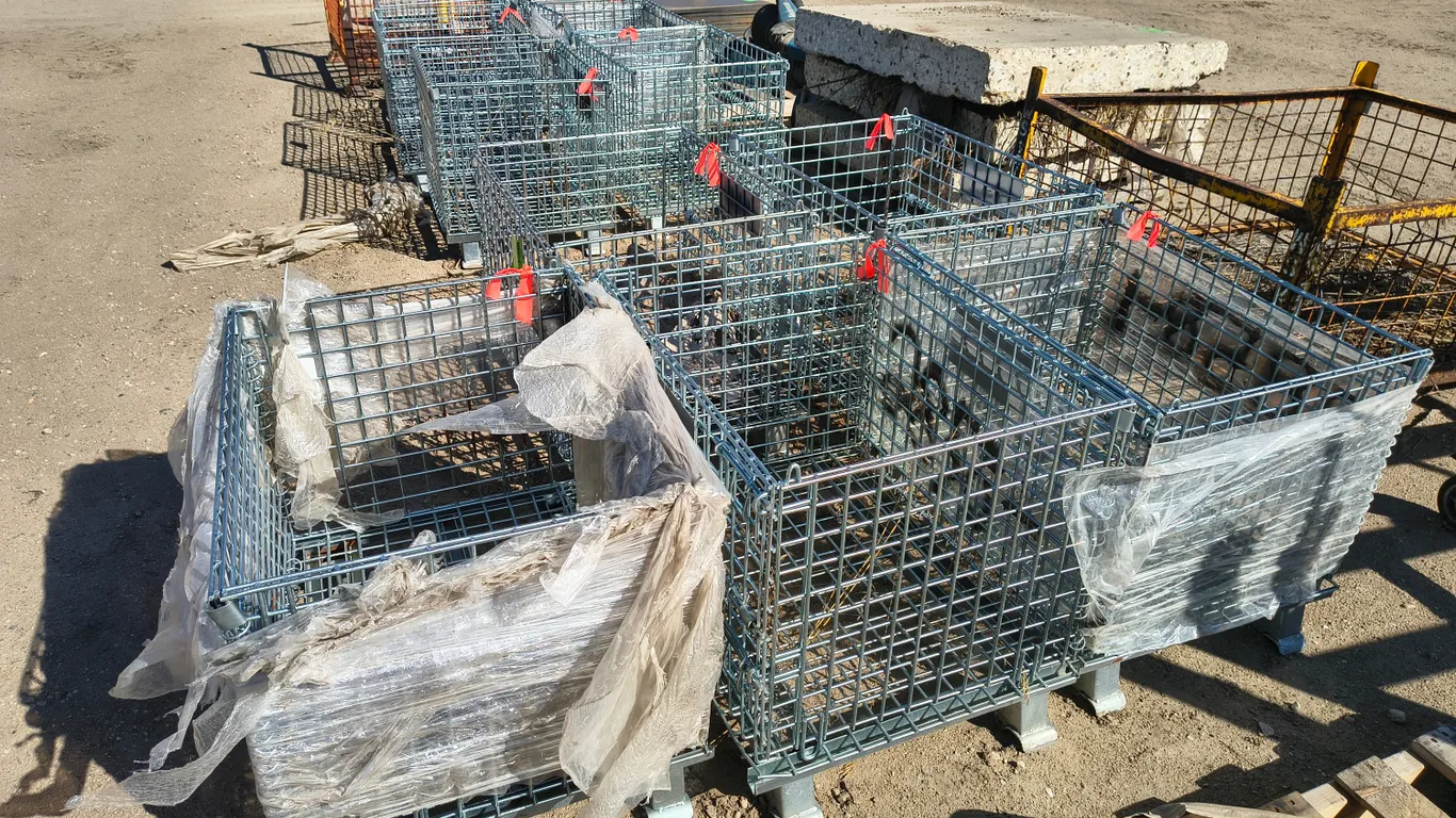 5 collapsible material bins, 30" wide, 24" long, 20.5" tall each