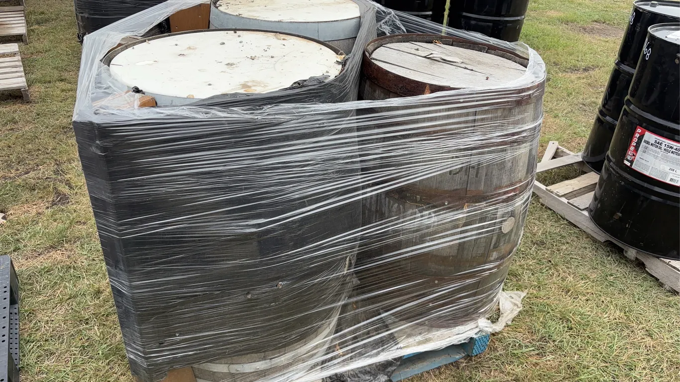 3 - Wooden Oak Barrels w/ metal hoops *Unreserved*