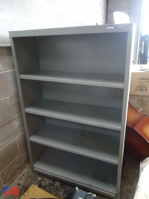 Metal Shelf, File Cabinet, Padded Divider,(2) Desk Tops