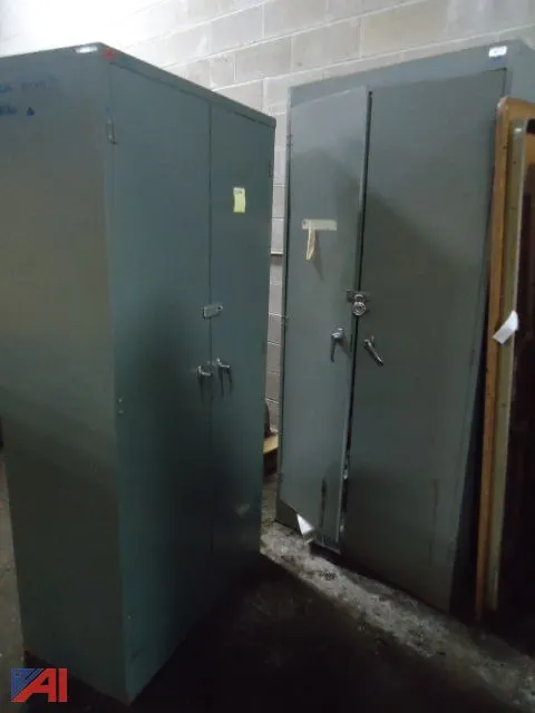 (6) Assorted Tall Metal Storage Cabinets