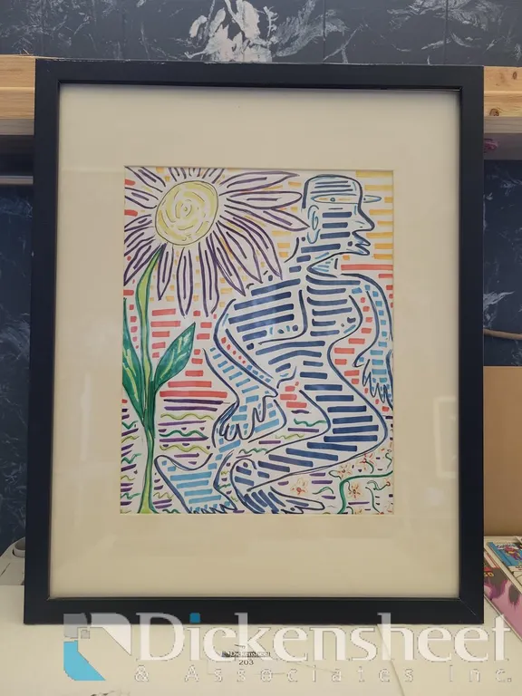 MIXED MEDIA FRAMED DRAWING