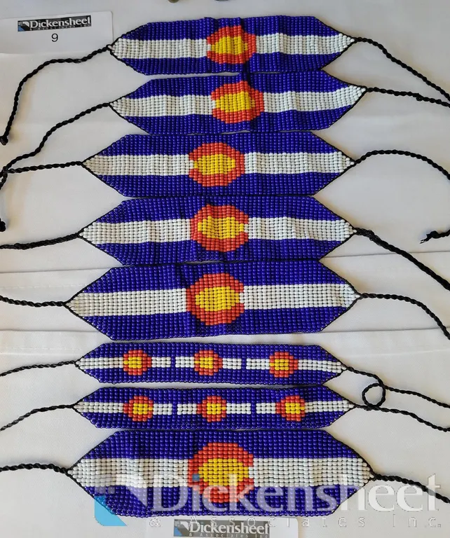 (8) BEADED, COLORADO STATE FLAG SOUVENIR BRACELETS