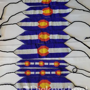 (8) BEADED, COLORADO STATE FLAG SOUVENIR BRACELETS