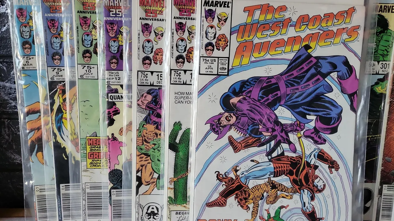 (7) MARVEL WEST COAST AVENGERS COMIC BOOKS