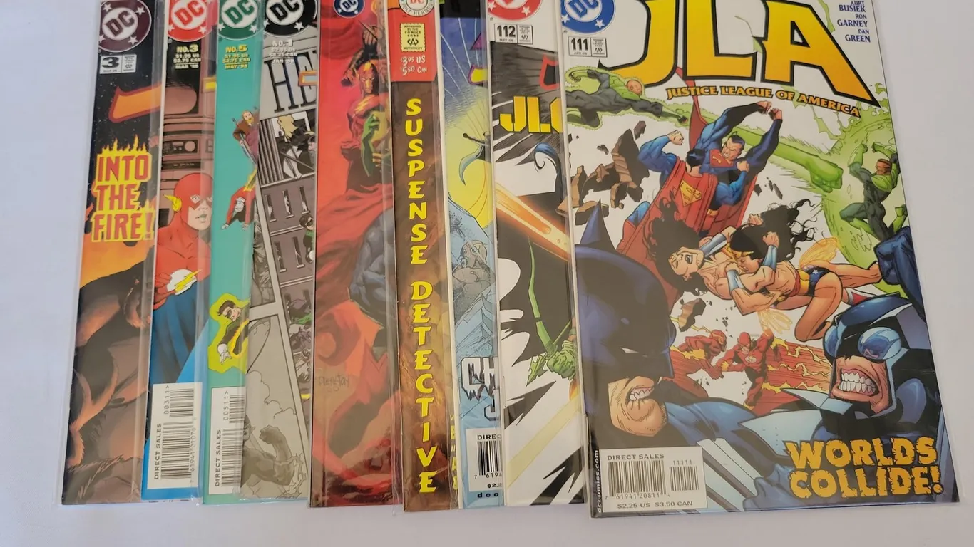 (9) DC JLA COMIC BOOKS