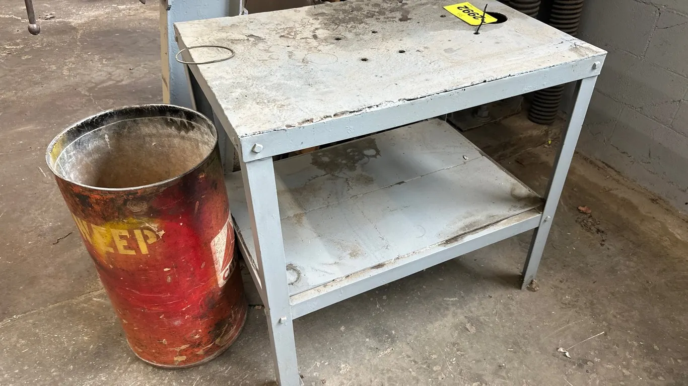 Approx 36"X24" Table, Misc Creepers, Air Hose Reel, Misc HVAC Hoses