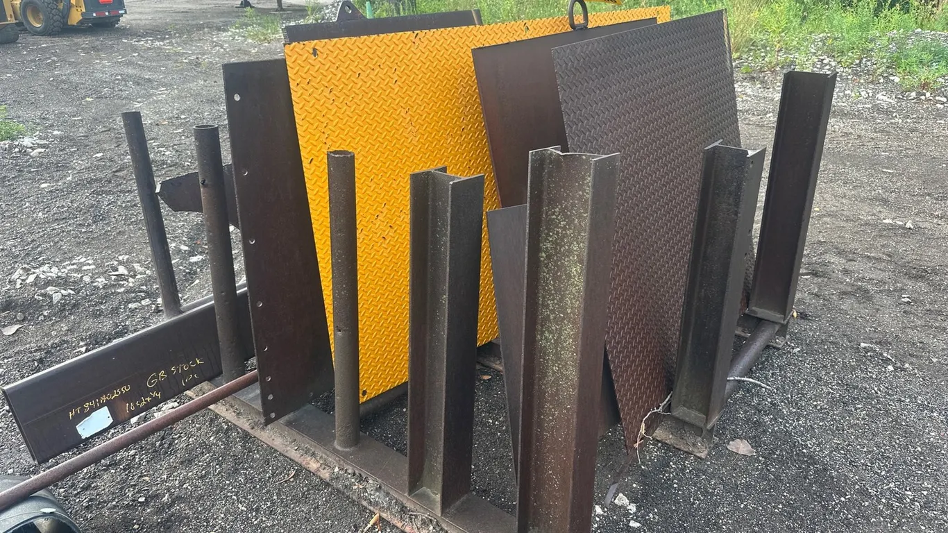 Steel Rack W/ Misc. Steel Plates