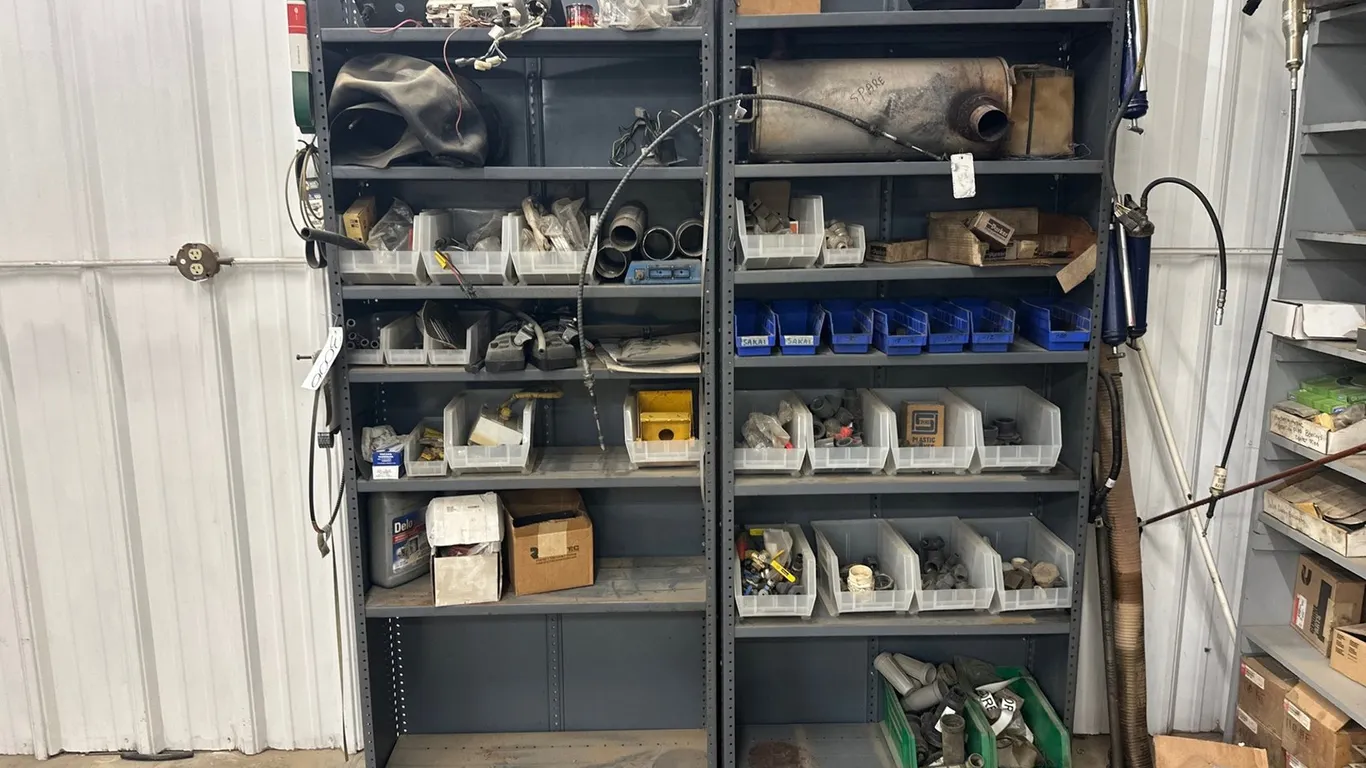 (2) Shelves W/ Valves, Couplings, Lights And More