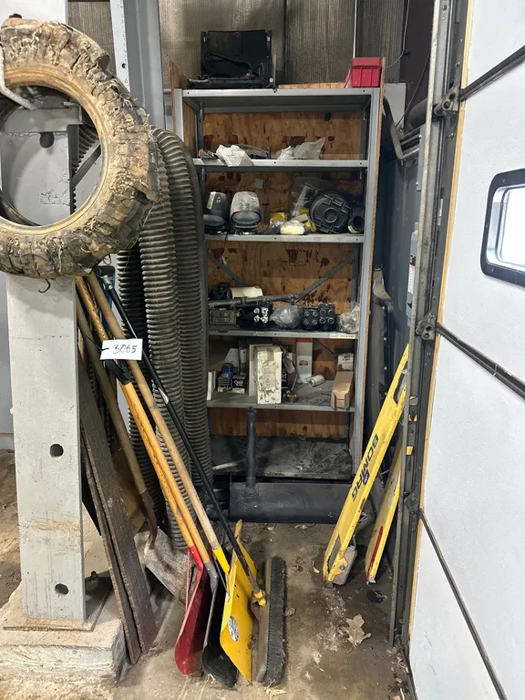 Shovels, Bomag Parts, Shelving W/ Misc Parts, Rubber Tubes