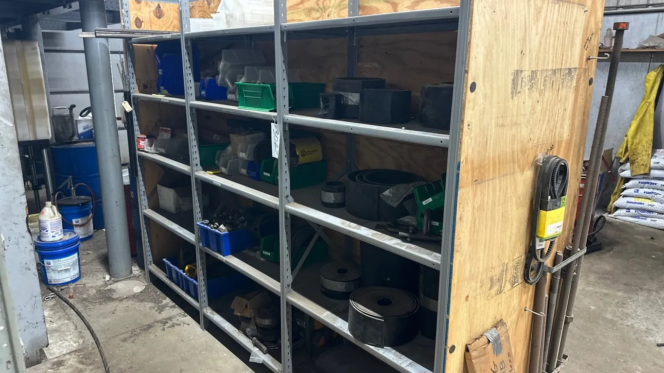 Approx. 110"X38"X7' Shelving With Misc Parts
