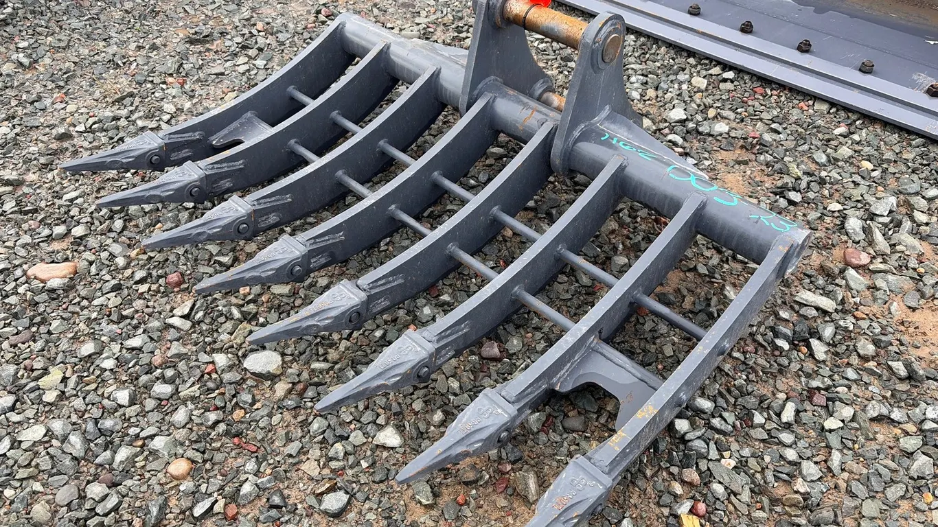 Approx. 45" Unused Warrior Mini Excavator Rake Attachment