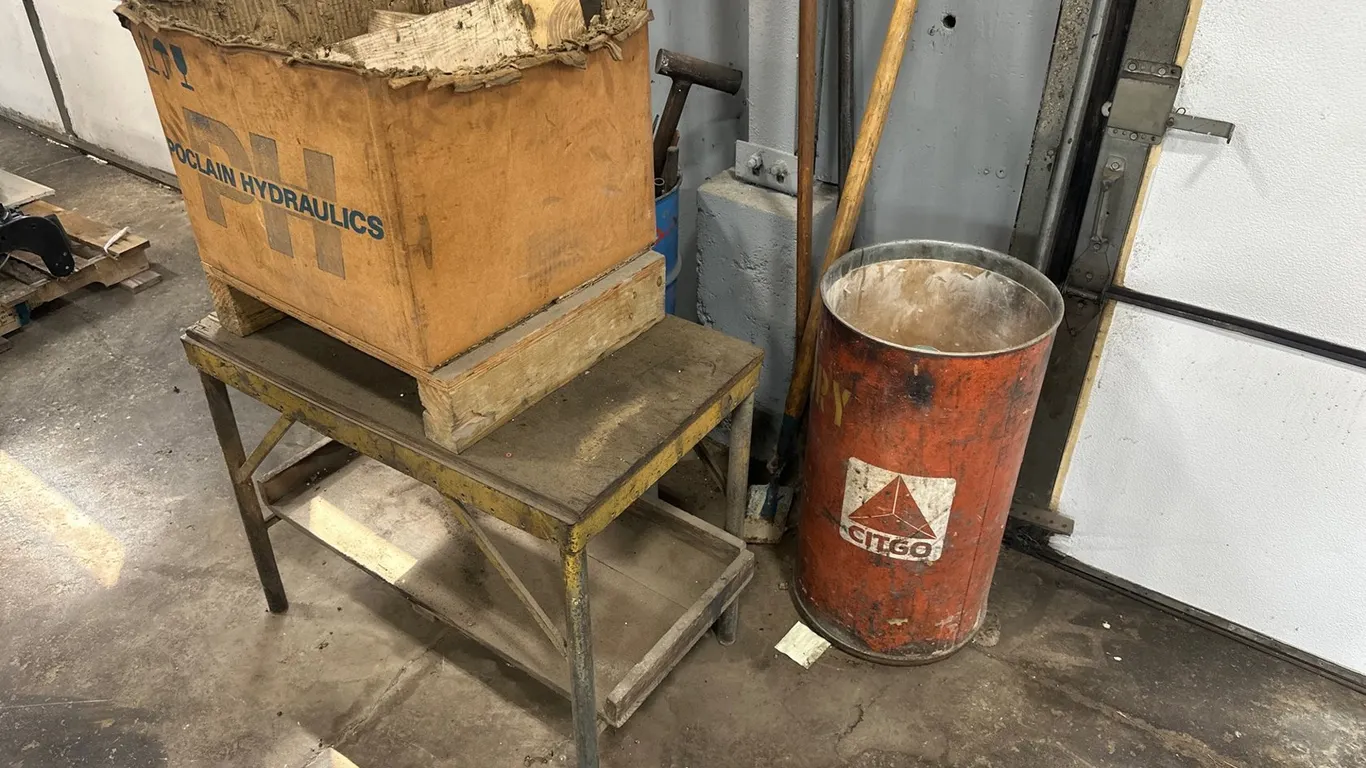 Approx 18"X30" Table, Misc Bins, Wood Blocks, And More
