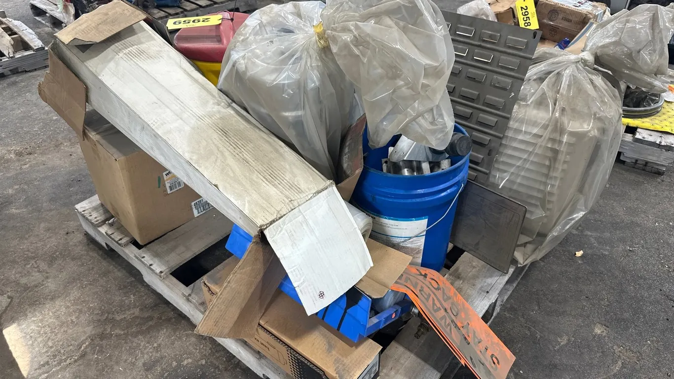 Pallet W/ Plastic Wrap, Cooler, And More