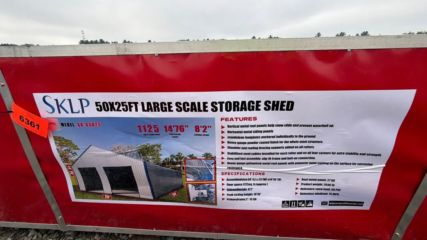 Unused SKLP SK-S5025 Metal Storage Shed