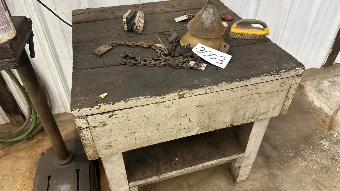 Workbench W/ Chains, Funnels, Brushes