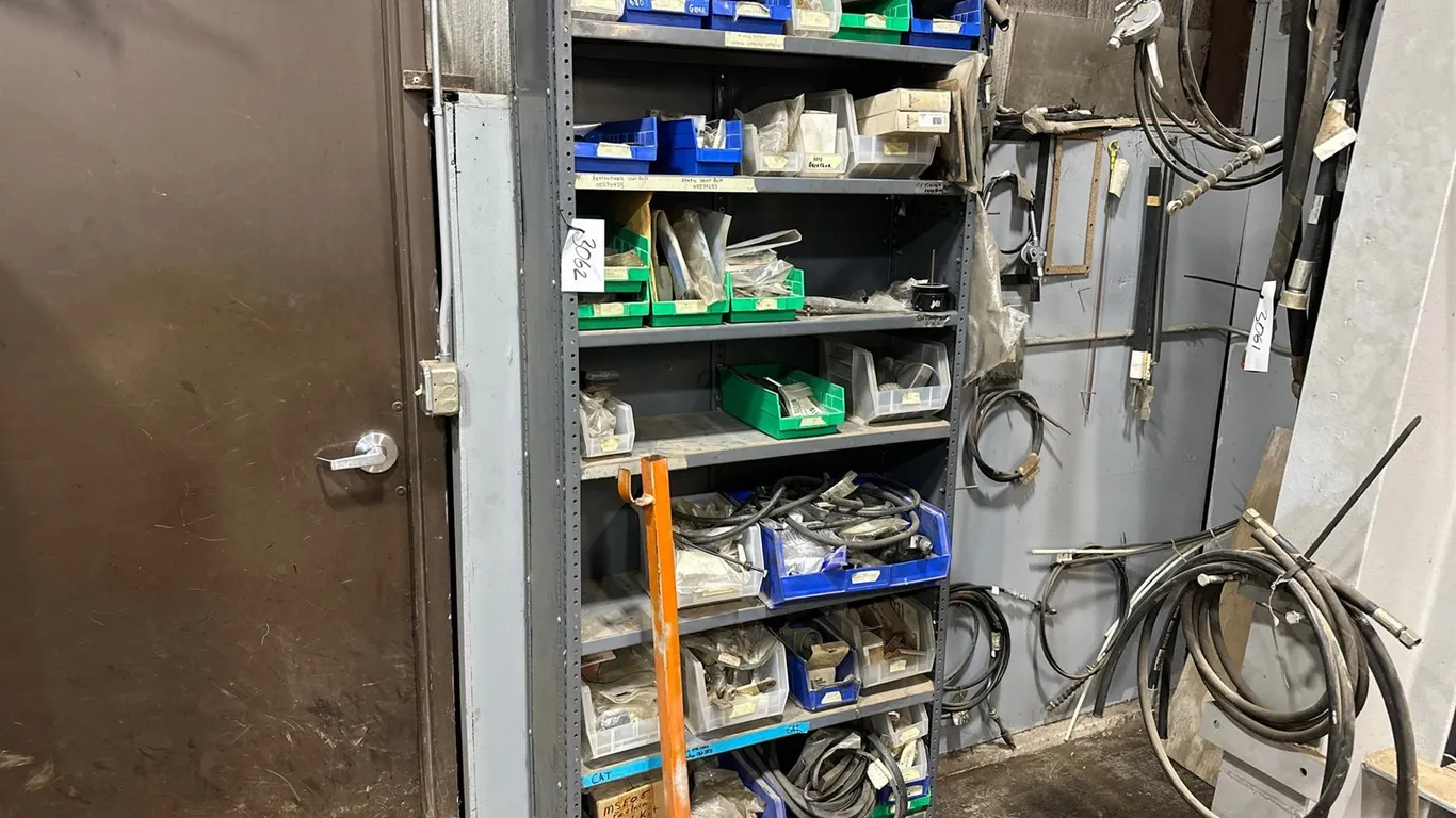 Shelving W/ Misc Bomag Parts And Bins