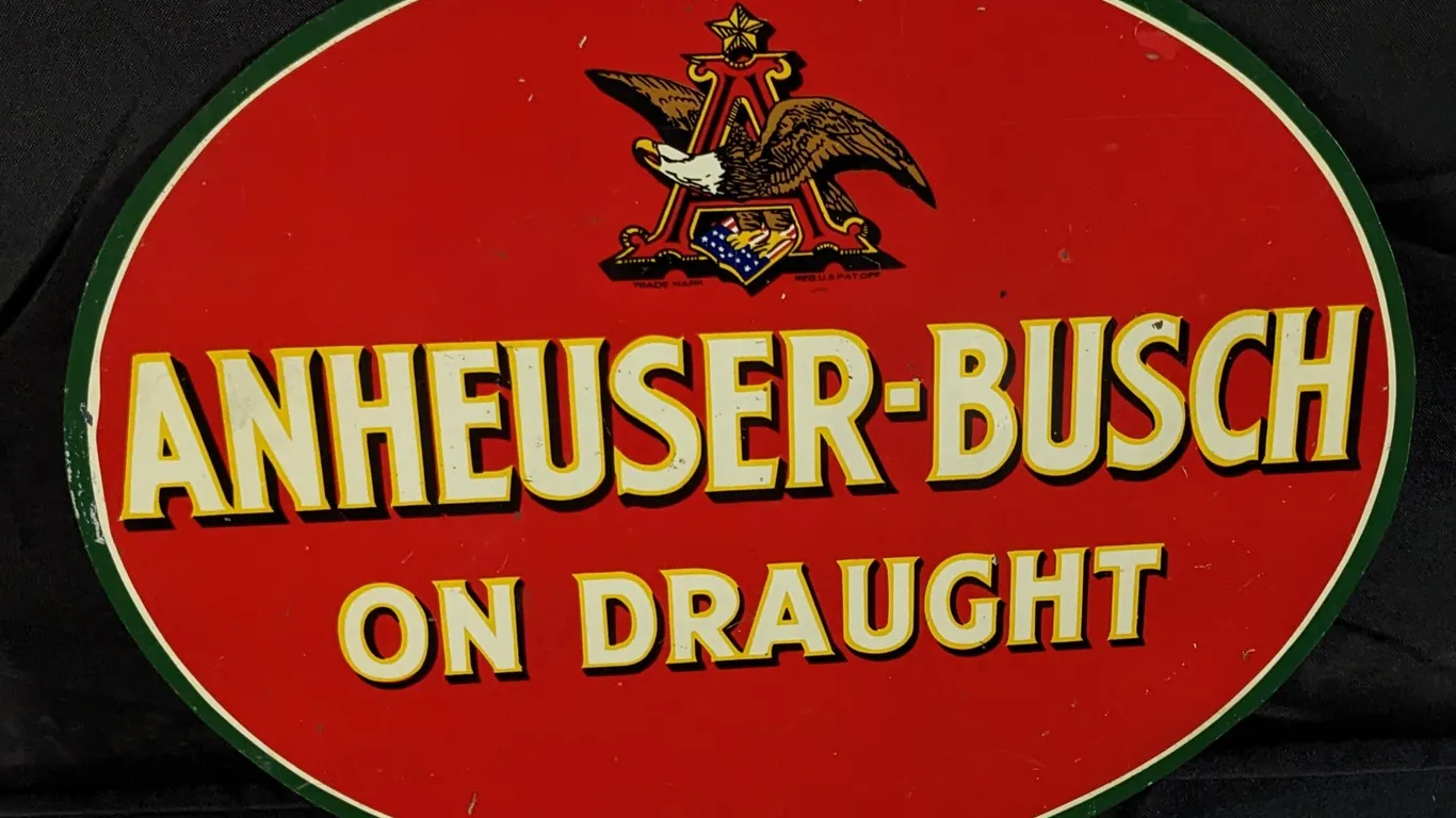 ANHEUSER BUSCH ON DRAUGHT SIGN (2 SIDED)