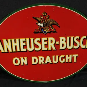 ANHEUSER BUSCH ON DRAUGHT SIGN (2 SIDED)