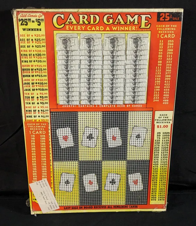 25¢ GAMBLING PUNCHBOARD CARD GAME