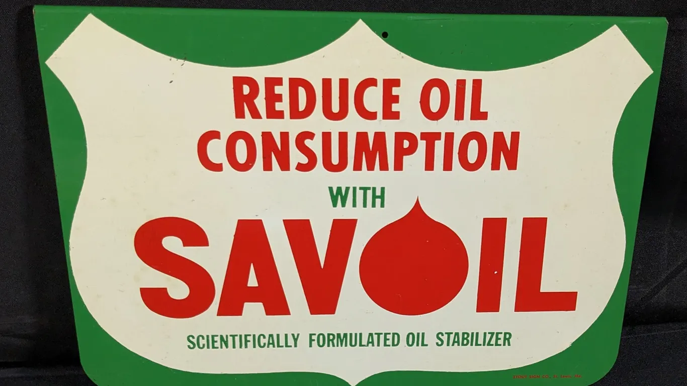TIN OIL RACK SIGN SAVOIL